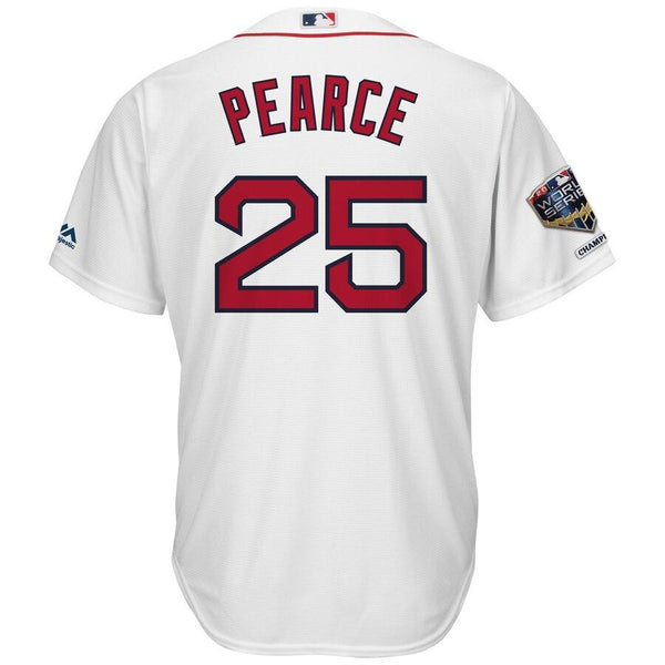 Steve Pearce Boston Red Sox Majestic World Series Champions Home Cool Base Player Jersey – White 2019