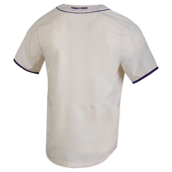 TCU Horned Frogs Full-Button Vapor Performance Baseball Jersey – Natural 2019