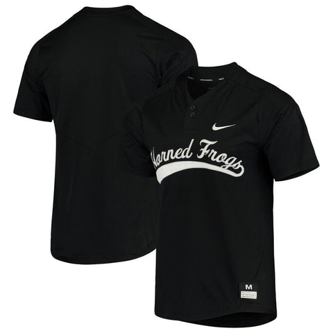 TCU Horned Frogs Vapor Untouchable Elite Two-Button Replica Baseball Jersey - Black 2019