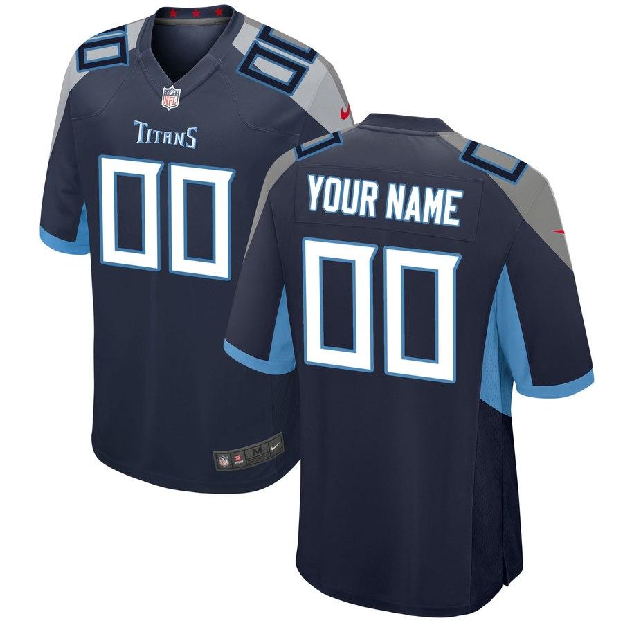 Tennessee Titans Custom Game Jersey – Navy 2019