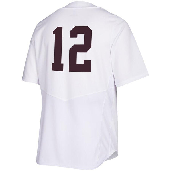 Texas A&amp;M Aggies  Full Button Baseball Jersey - White 2019