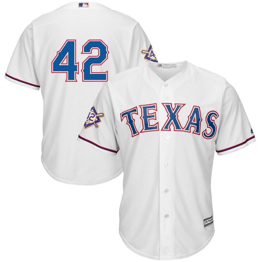 Texas Rangers Majestic 2019 Jackie Robinson Day Official Cool Base Jersey – White 2019