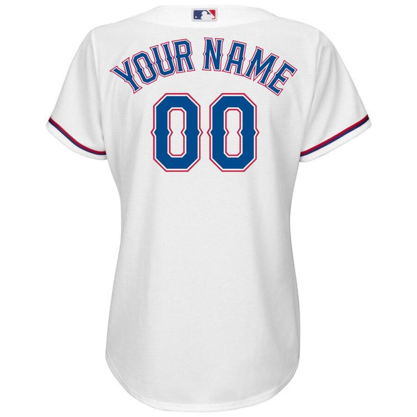 Texas Rangers Majestic Women's Cool Base Custom Jersey - White 2019