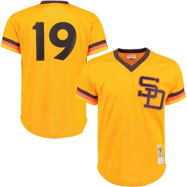 Tony Gwynn San Diego Padres Mitchell &amp; Ness 1982 Cooperstown Collection Mesh Batting Practice Jersey - Gold 2019