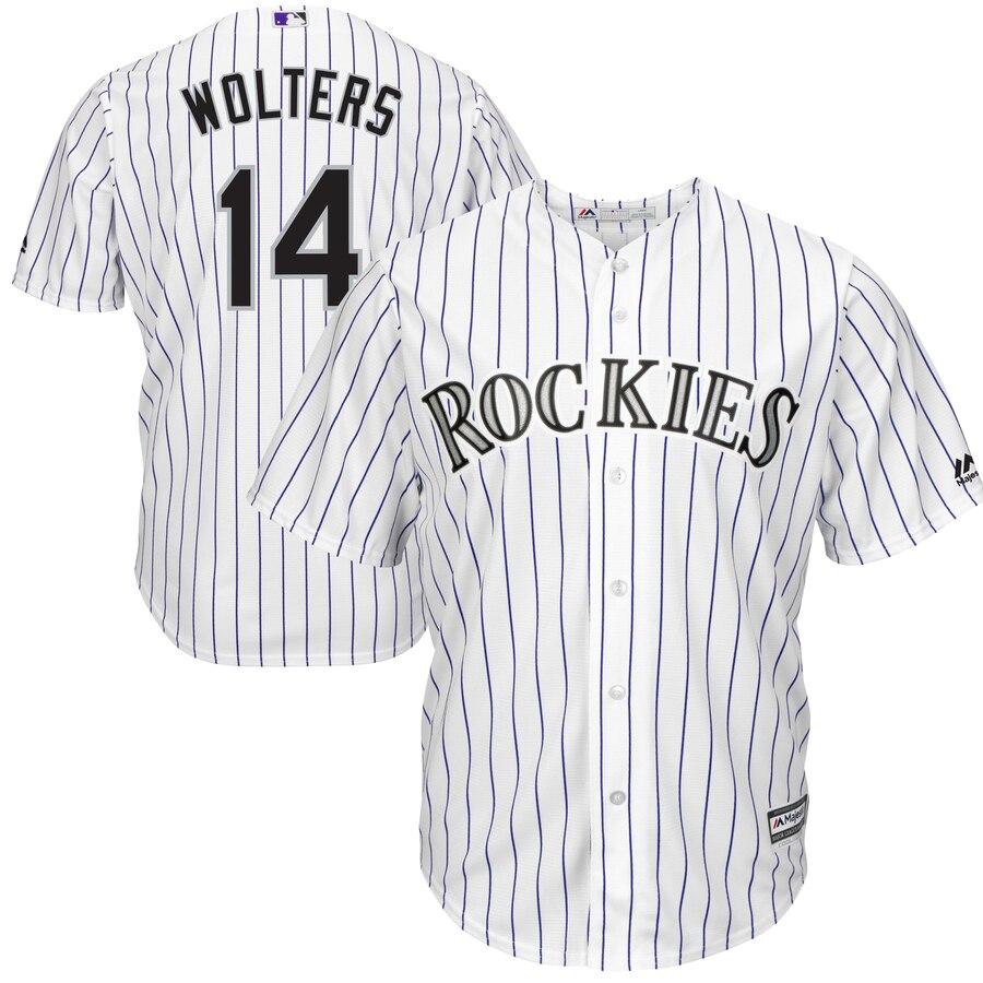 Tony Wolters Colorado Rockies Majestic Home Cool Base Player Jersey - White 2019