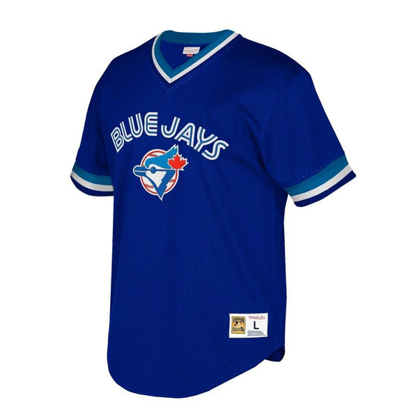 Toronto Blue Jays Mitchell &amp; Ness Cooperstown Collection Mesh Wordmark V-Neck Jersey – Royal 2019