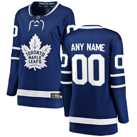 Toronto Maple Leafs Women's Home Breakaway Custom Jersey - Blue 2019
