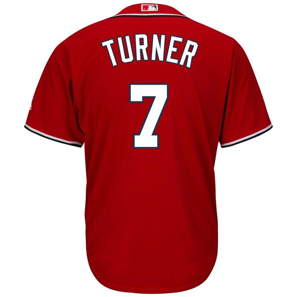 Trea Turner Washington Nationals Majestic Alternate Official Cool Base Player Jersey - Scarlet 2019
