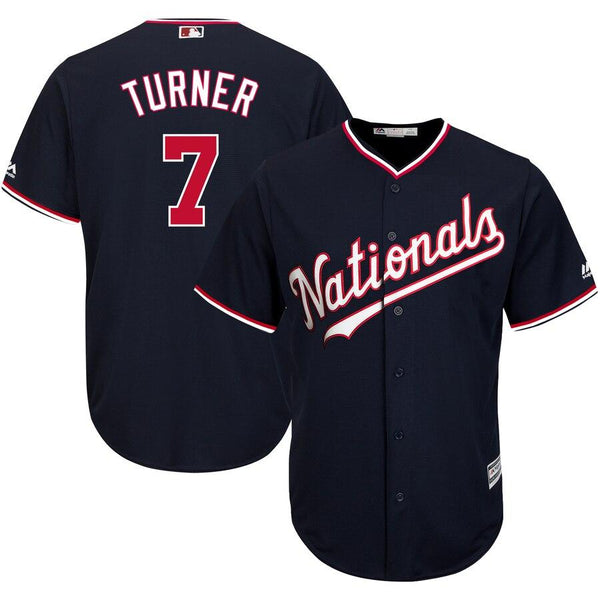Trea Turner Washington Nationals Majestic Alternate Official Cool Base Replica Player Jersey - Navy 2019