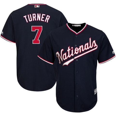 Trea Turner Washington Nationals Majestic Alternate Official Cool Base Replica Player Jersey - Navy 2019