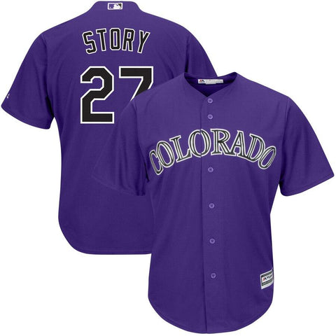 Trevor Story Colorado Rockies Majestic Alternate Official Cool Base Player Jersey - Purple 2019