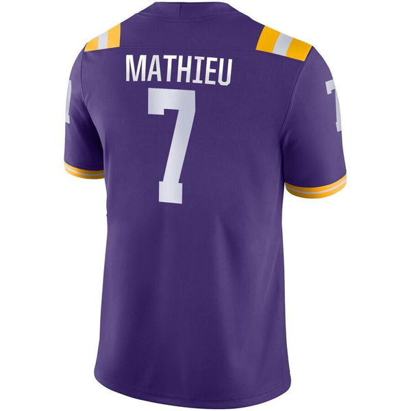 Tyrann Mathieu LSU Tigers Game Jersey – Purple 2019