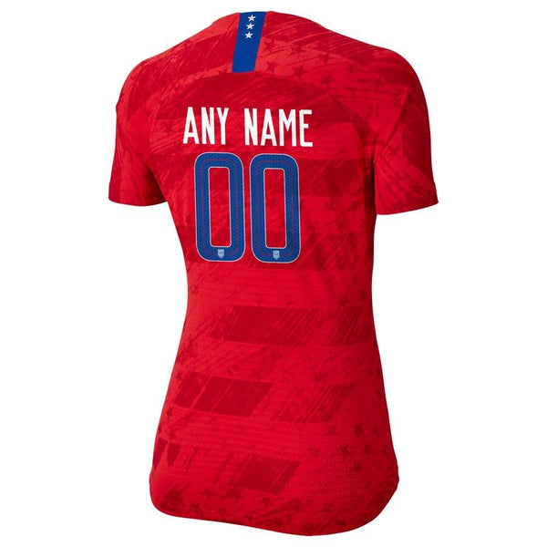 USWNT Women's 2019 Away Vapor Custom Jersey – Red 2019
