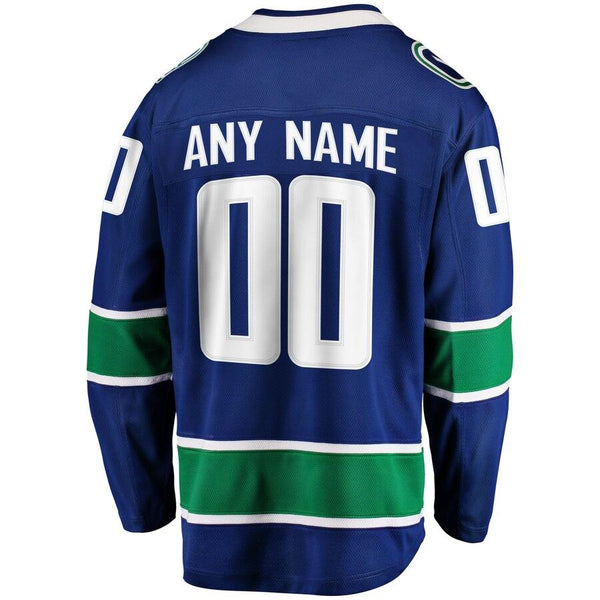 Vancouver Canucks Home Breakaway Custom Jersey - Blue 2019