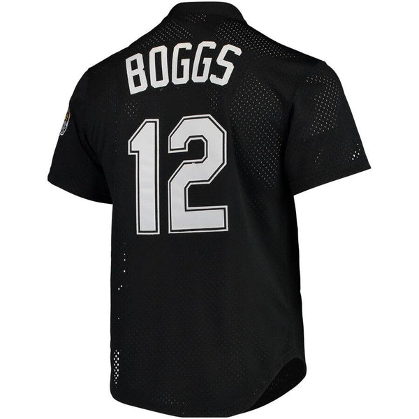 Wade Boggs Tampa Bay Rays Mitchell &amp; Ness Cooperstown Collection 1991 Mesh Batting Practice Jersey - Black 2019