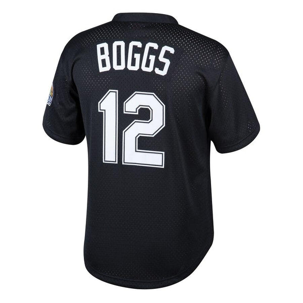 Wade Boggs Tampa Bay Rays Mitchell &amp; Ness Youth Cooperstown Collection Mesh Batting Practice Jersey – Black 2019