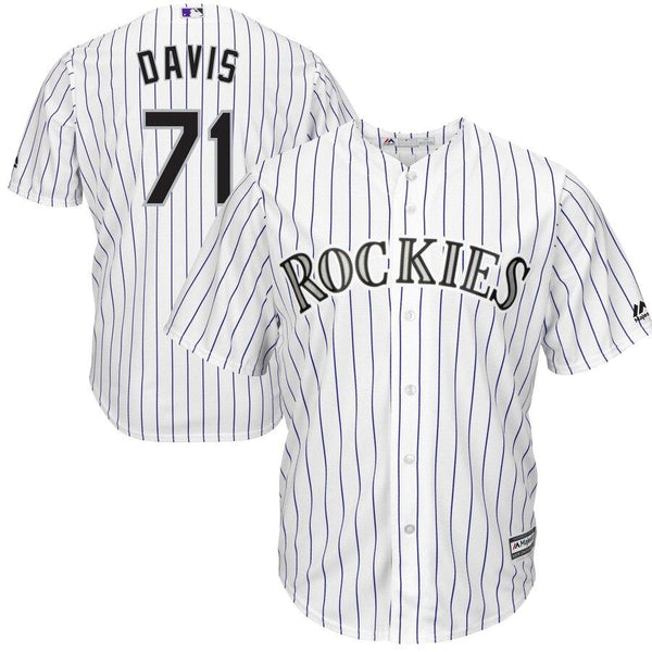 Wade Davis Colorado Rockies Majestic Home Cool Base Player Jersey - White 2019