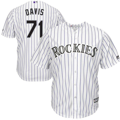 Wade Davis Colorado Rockies Majestic Home Cool Base Player Jersey - White 2019