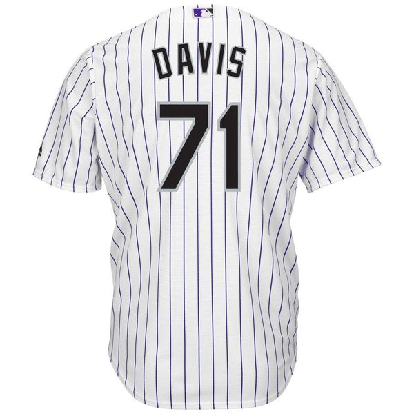 Wade Davis Colorado Rockies Majestic Home Cool Base Player Jersey - White 2019