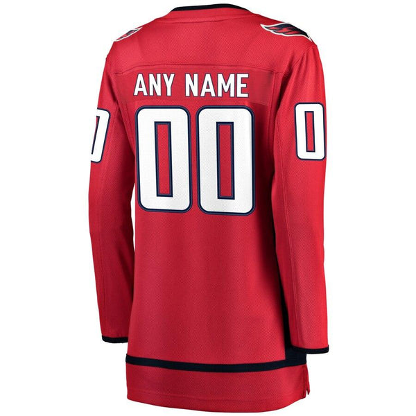 Washington Capitals Women's Home Breakaway Custom Jersey - Red 2019