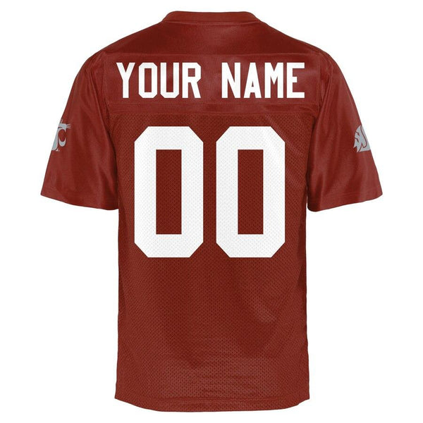Washington State Cougars Personalized Football Name &amp; Number Jersey - Crimson 2019