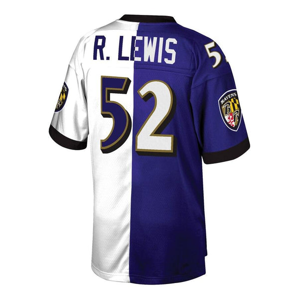 Ray Lewis Baltimore Ravens Mitchell &amp; Ness Retired Player Split Replica Jersey – Purple/White 2019
