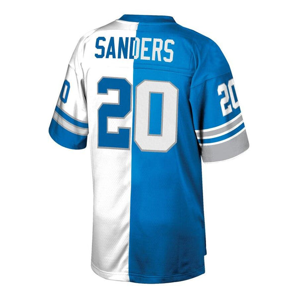 Barry Sanders Detroit Lions Mitchell &amp; Ness Retired Player Split Replica Jersey – Blue/White 2019