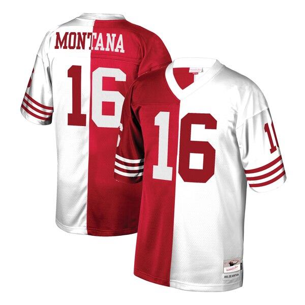 Joe Montana San Francisco 49ers Mitchell &amp; Ness Retired Player Split Replica Jersey – Scarlet/White 2019