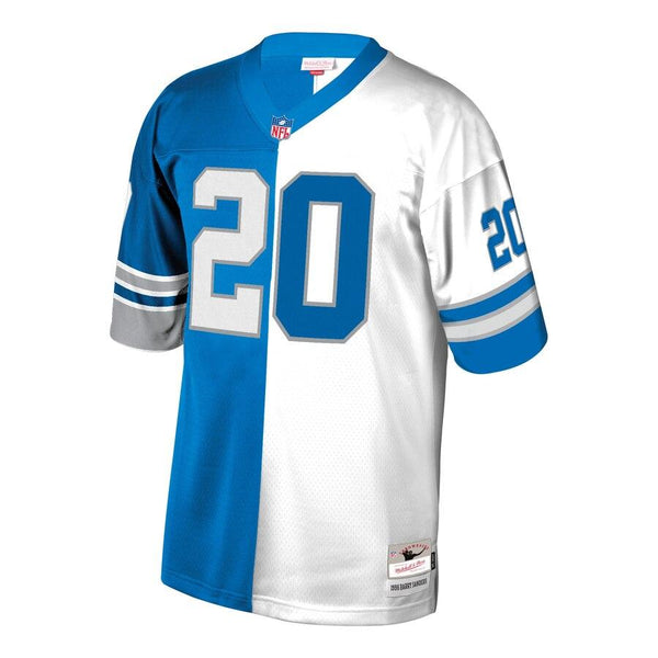 Barry Sanders Detroit Lions Mitchell &amp; Ness Retired Player Split Replica Jersey – Blue/White 2019