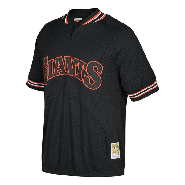 Will Clark San Francisco Giants Mitchell &amp; Ness Cooperstown Collection Mesh Batting Practice Quarter-Zip Jersey - Black 2019