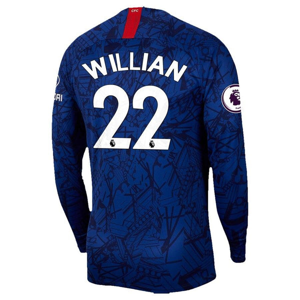 Willian Borges da Silva Chelsea 2019 Home Stadium Long Sleeve Replica Player Jersey – Blue 2019