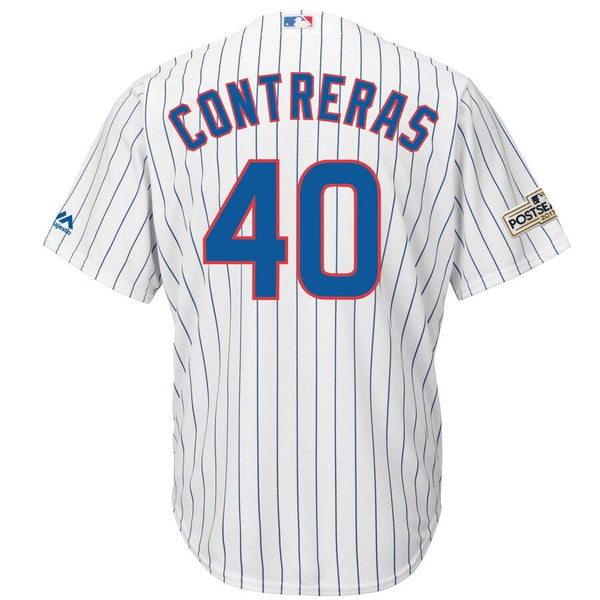 Willson Contreras Chicago Cubs Majestic Postseason Cool Base Player Jersey – White 2019