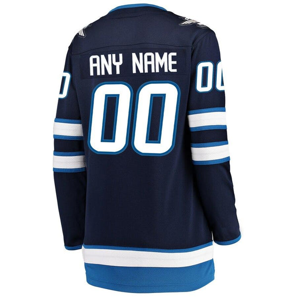 Winnipeg Jets Women's Home Breakaway Custom Jersey - Blue 2019