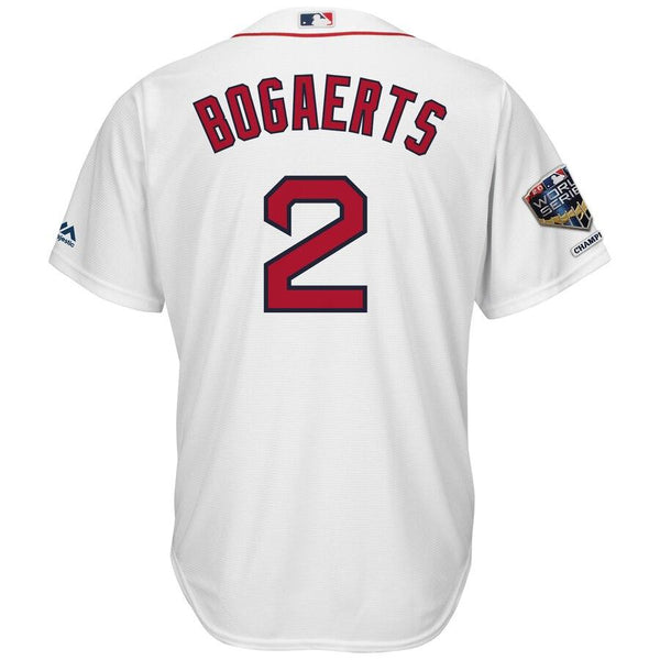 Xander Bogaerts Boston Red Sox Majestic World Series Champions Home Cool Base Player Jersey – White 2019