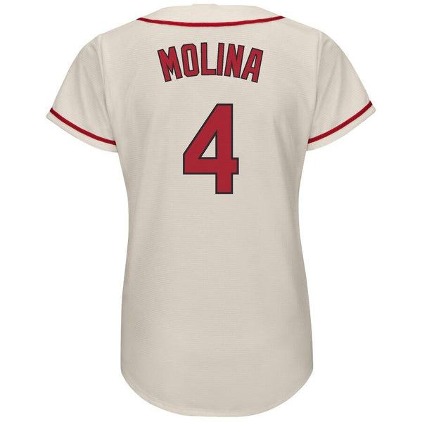Yadier Molina St. Louis Cardinals Majestic Women's Alternate Cool Base Player Jersey - Ivory 2019