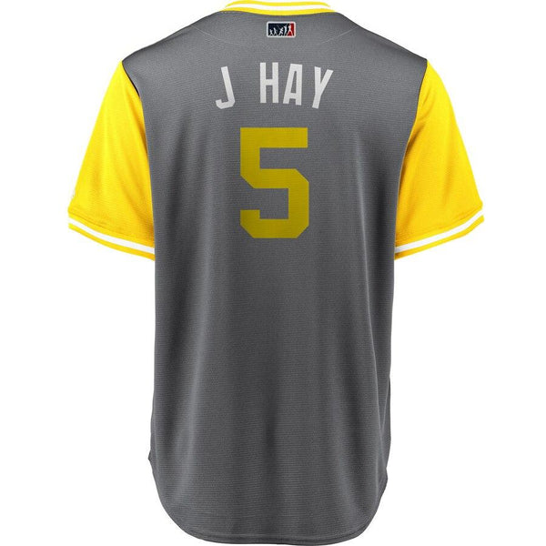 Josh Harrison "J Hay" Pittsburgh Pirates Majestic Players' Weekend Cool Base Jersey – Gray/Yellow 2019