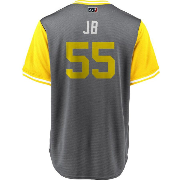 Josh Bell "JB" Pittsburgh Pirates Majestic Players' Weekend Cool Base Jersey – Gray/Yellow 2019