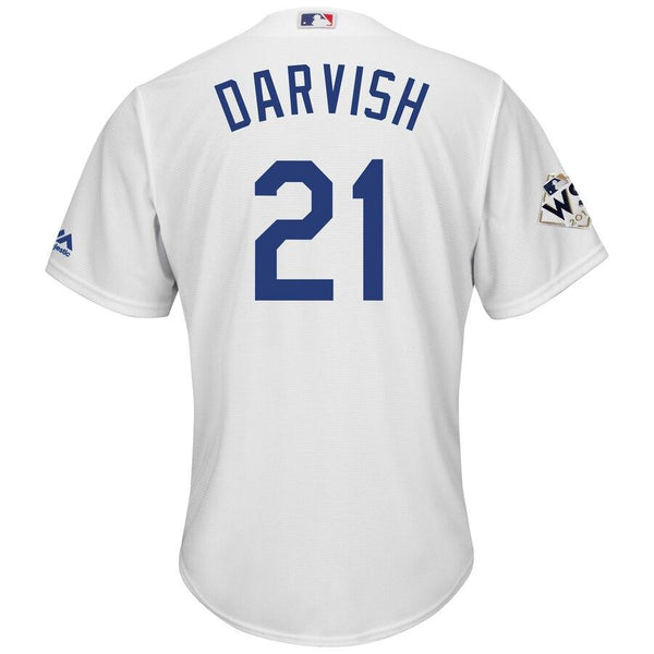 Yu Darvish Los Angeles Dodgers Majestic World Series Bound Cool Base Player Jersey – White 2019