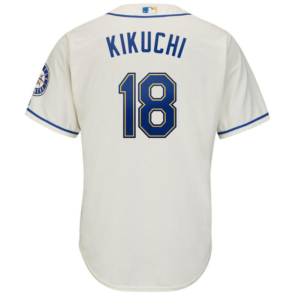 Yusei Kikuchi Seattle Mariners Majestic Official Cool Base Player Jersey – Cream 2019